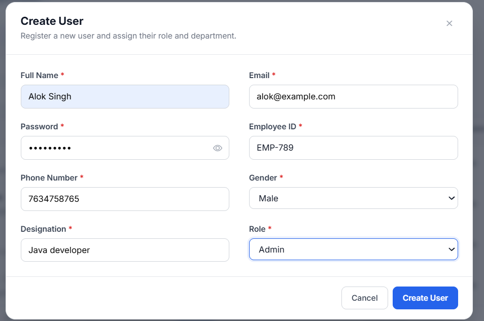 Create user